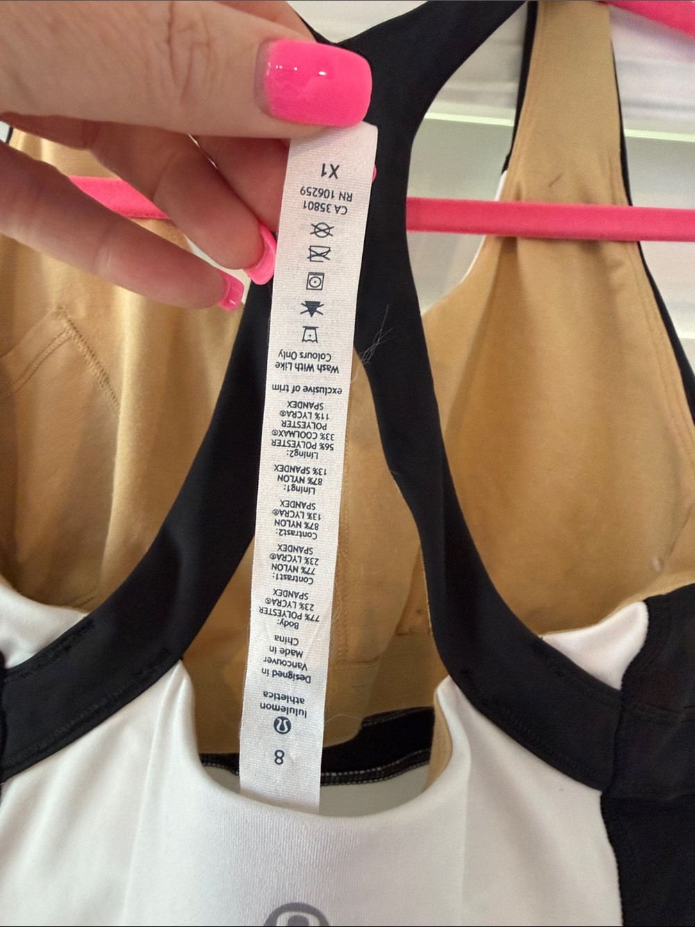 lululemon athletica Black, White & Tan Racerback Tank - Picture 5 of 7